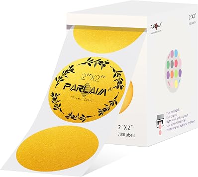 2 Inch Circle Thermal Sticker Label,700PCS Gold Round Direct Thermal Label
