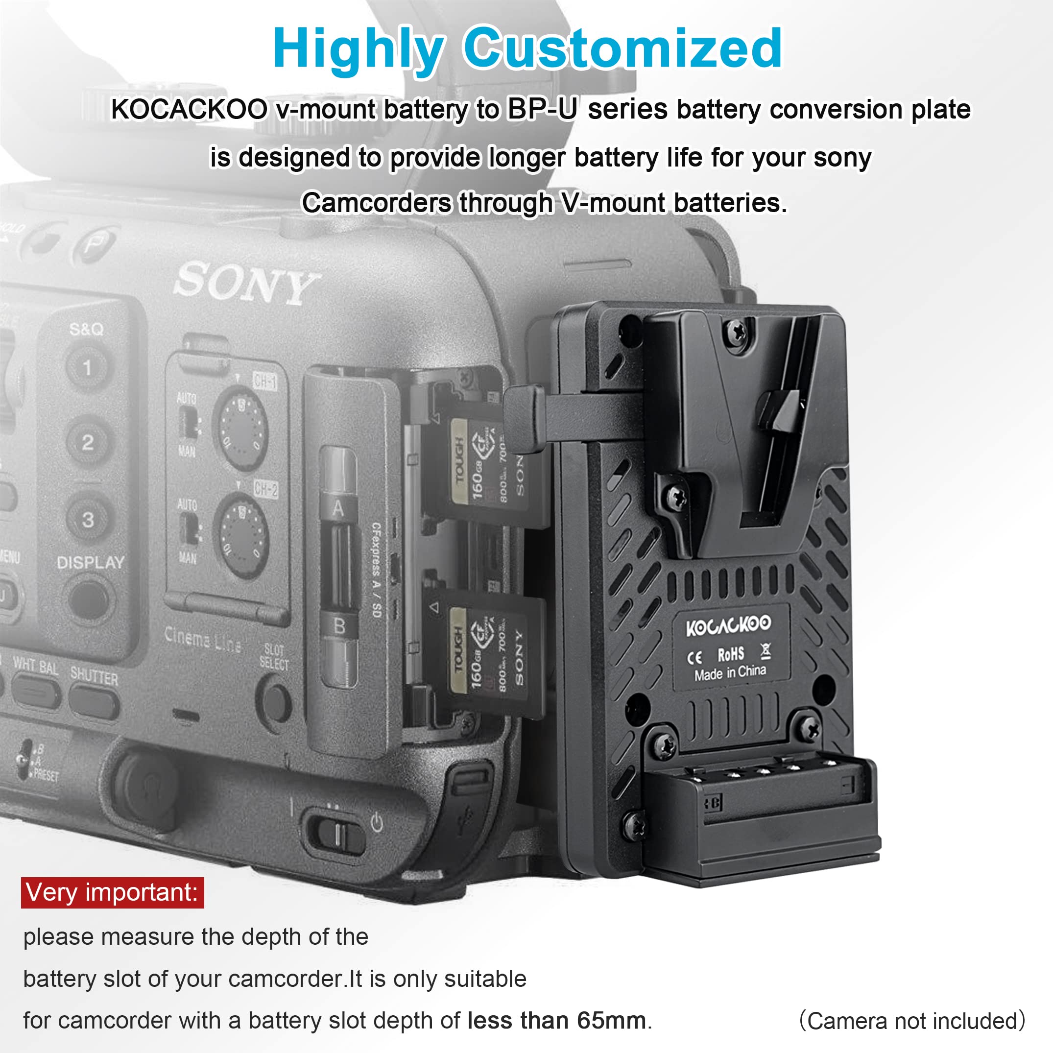 Amazon.com : kocackoo Fully decoded V-Mount Battery to BP-U Series