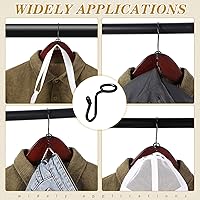 Vista 5 de Sratte 50 ganchos de conector para colgar ropa, ganchos extensores de clips de metal para perchas de terciopelo, ahorro de espacio (negro, 50 piezas)