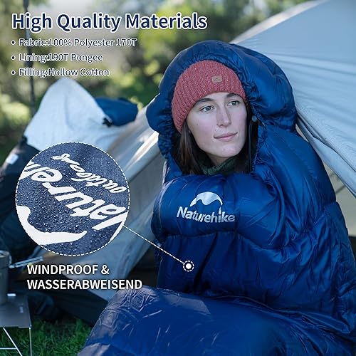Miniatura 8 de Naturehike Saco de dormir de mamá para clima frío, saco de dormir de 0 grados para clima frío, saco de dormir de algodón de invierno para adultos