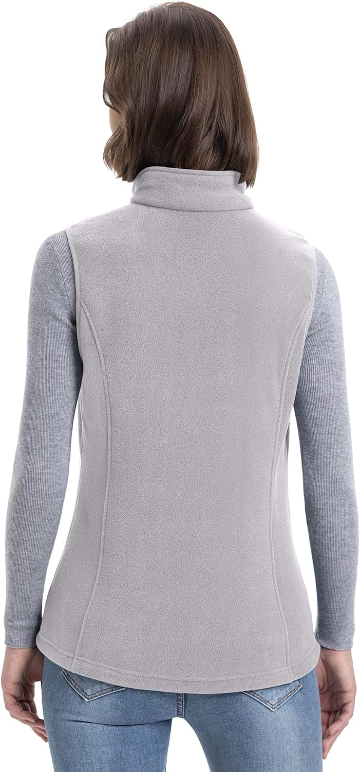 33,000ft Women's Fleece Vest, Lightweight Warm Polar Soft Vests Outerwear with Zip Up Pockets, Sleeveless Jacket for Winter - Image 2
