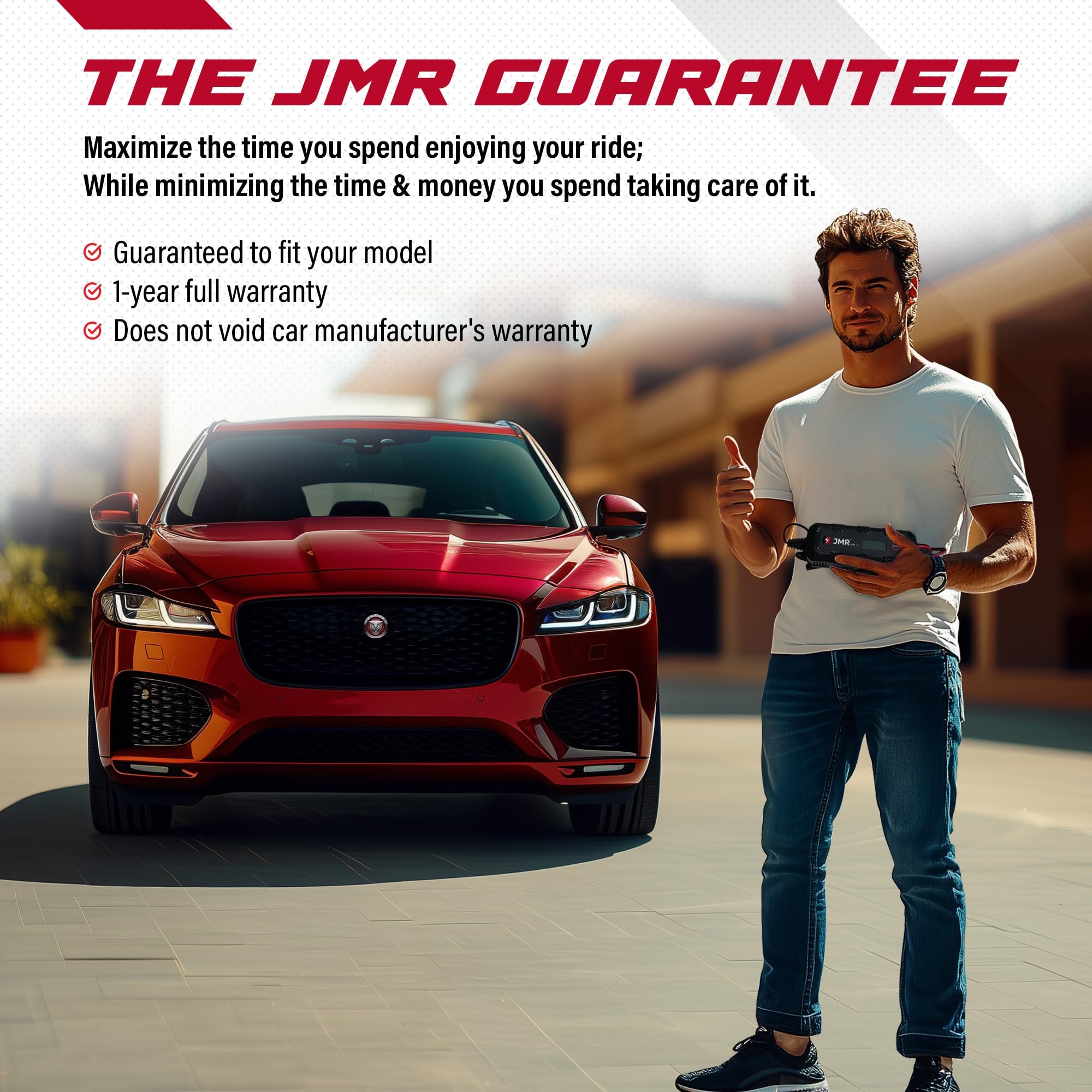 JMR Battery Charger for Jaguar F-Type XE XK XJ XF E-Pace I-PACE F-PACE S-Type X-Type All Models Trickle Charger Conditioner Maintainer (Add Lithium Mode)