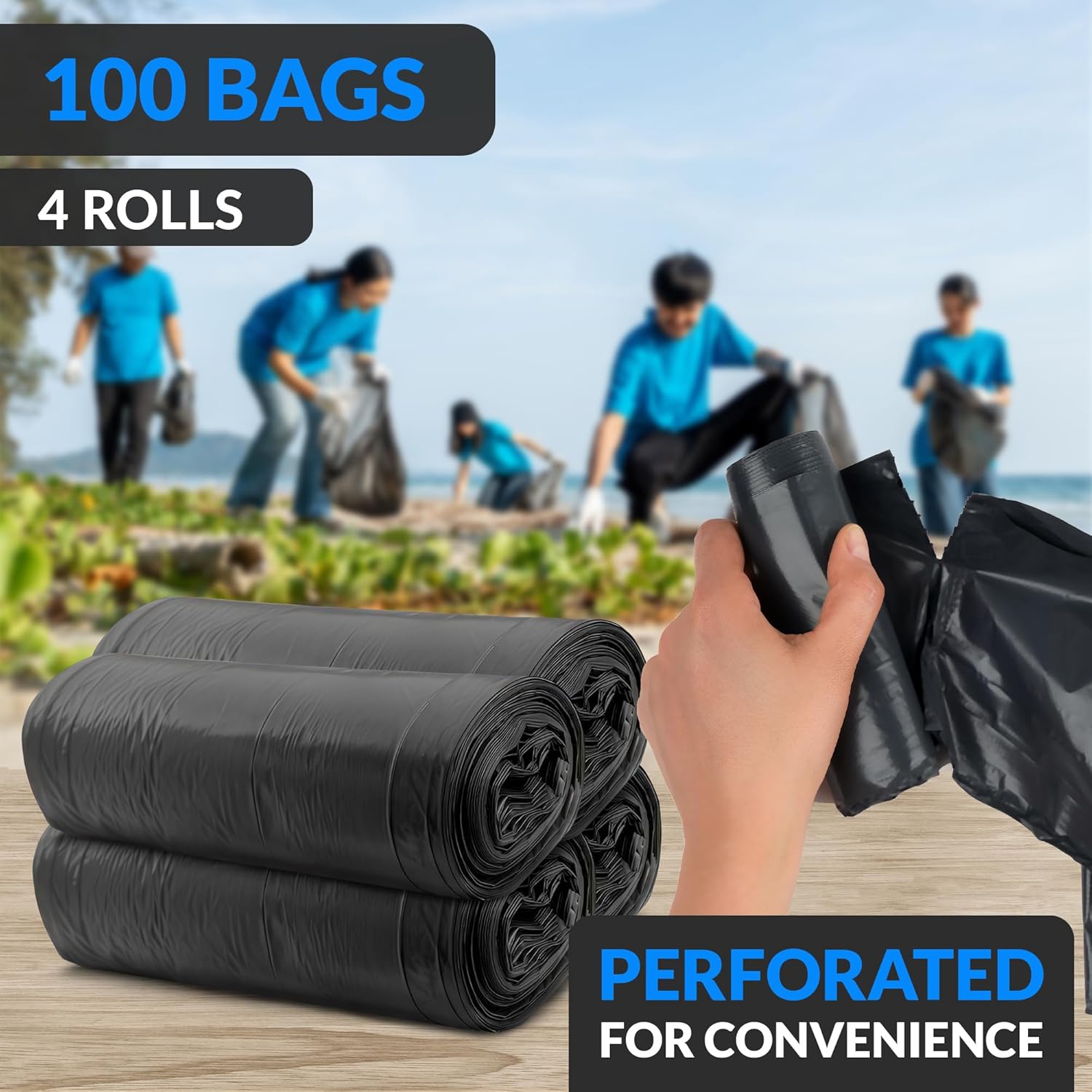 Reli. 55 Gallon Trash Bags Heavy Duty (100 Count) | Black | Twist Ties Included | Extra Tough, Leak-Proof Garbage Bags | Ideal for Large Clean Ups