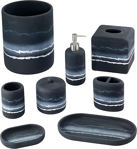 Miniatura 5 de Avanti Linens Now House by Jonathan Adler - Soporte para cepillos de dientes, color negro