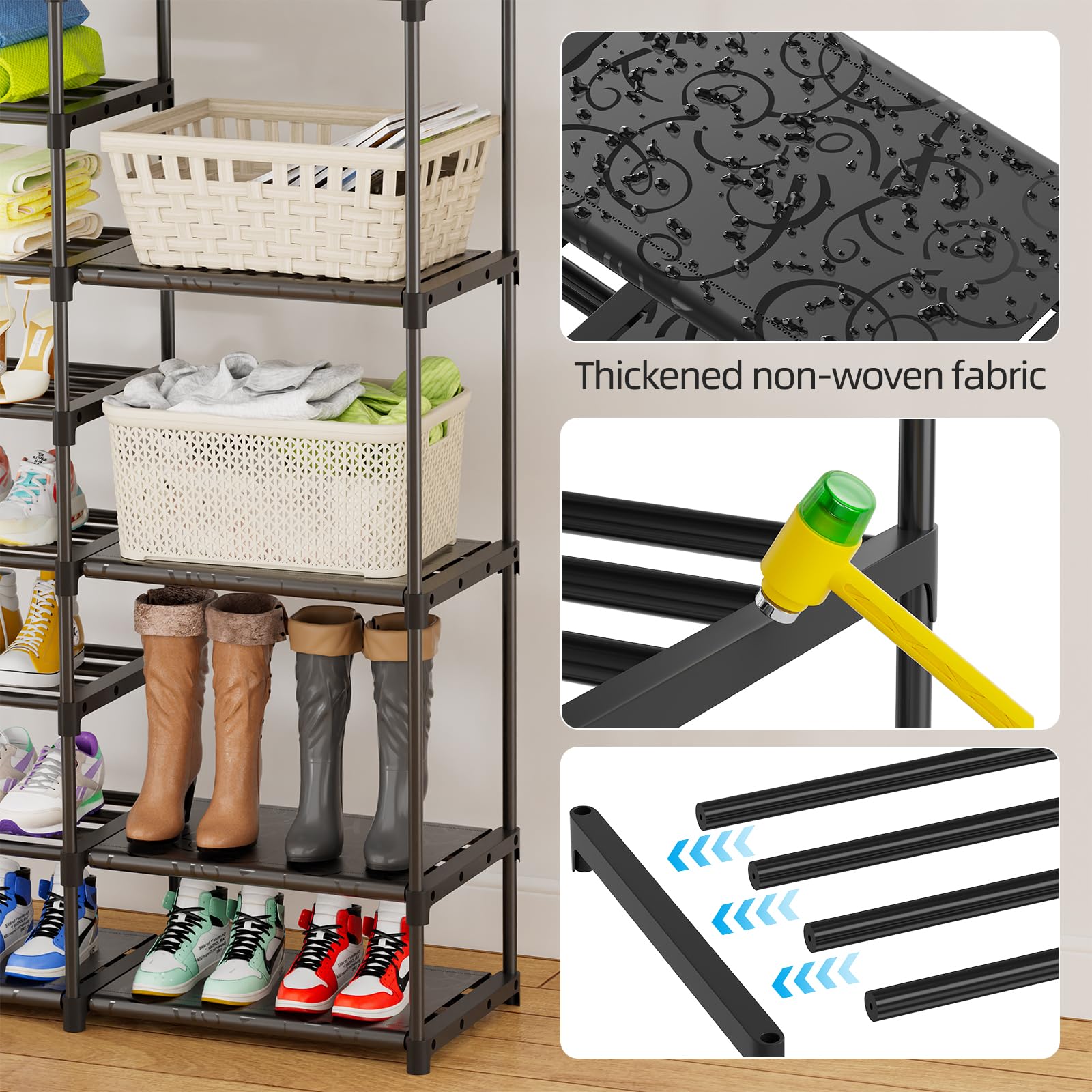 Amazon.com: Ekisemio 12 Tier Shoe Rack Tall, Shoe Rack Organizer