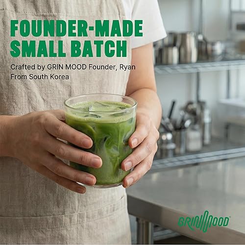 Miniatura 5 de GRIN MOOD Polvo de matcha, té verde en polvo de grado endulzado, mezcla de artesanía barista para latte, matcha coreano de la isla de Jeju, sin