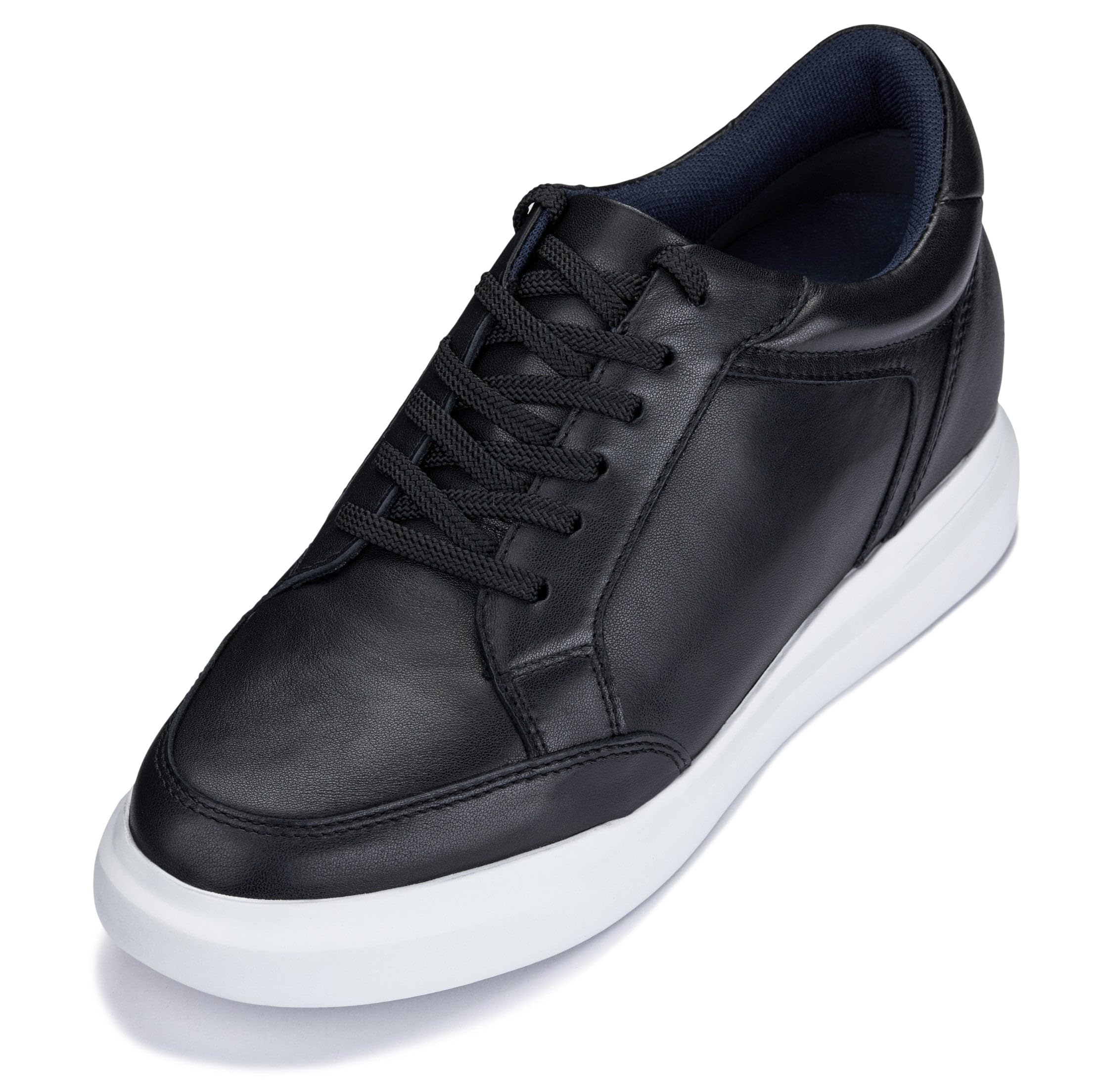 CALTO Men's Invisible Height Increasing Elevator Shoes - Lightweight Lace-up Casual Sneakers - 2.6 Inches Taller