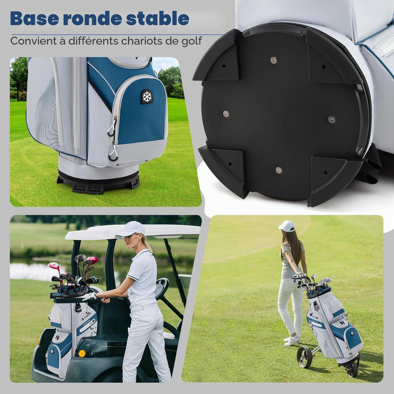 LIFEZEAL Sac de Golf avec 14 séparateurs, Sac de Golf avec 11 Poches, Ceinture de Rangement Portable avec Sangle rembourrée, réfrigérateur, poignées, Support de Parapluie