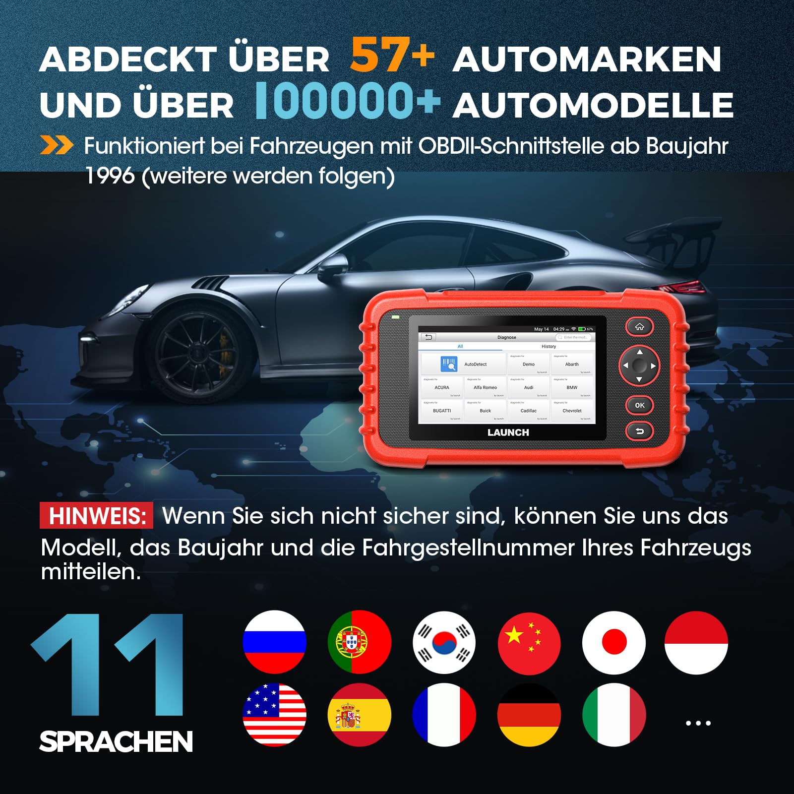 Amazon.co.jp: LAUNCH OBD2 Scanner CRP123X V2.0 2024 Version. ABS