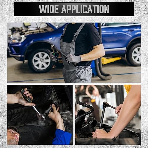 Miniatura 23 de HORUSDY Juego de 20 barras de extensión de zócalos, 1/4", 3/8" y 1/2", juego de extensión de zócalo de accionamiento universal, acero CR-V