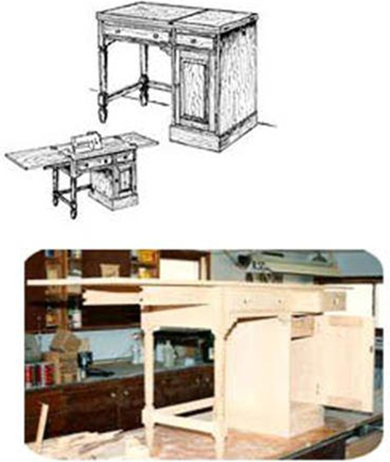 Woodcraft Project Paper Plan To Build Sewing Desk - Material Not Included