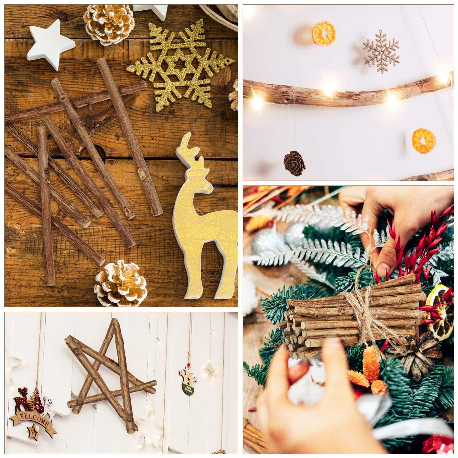 Uonlytech 4 Set Pz Legno Naturali Per Fai Da Te Decorazioni Per Casa Per Lavoretti Decorazioni Festive E Giocattoli 50 Pezzi * 4