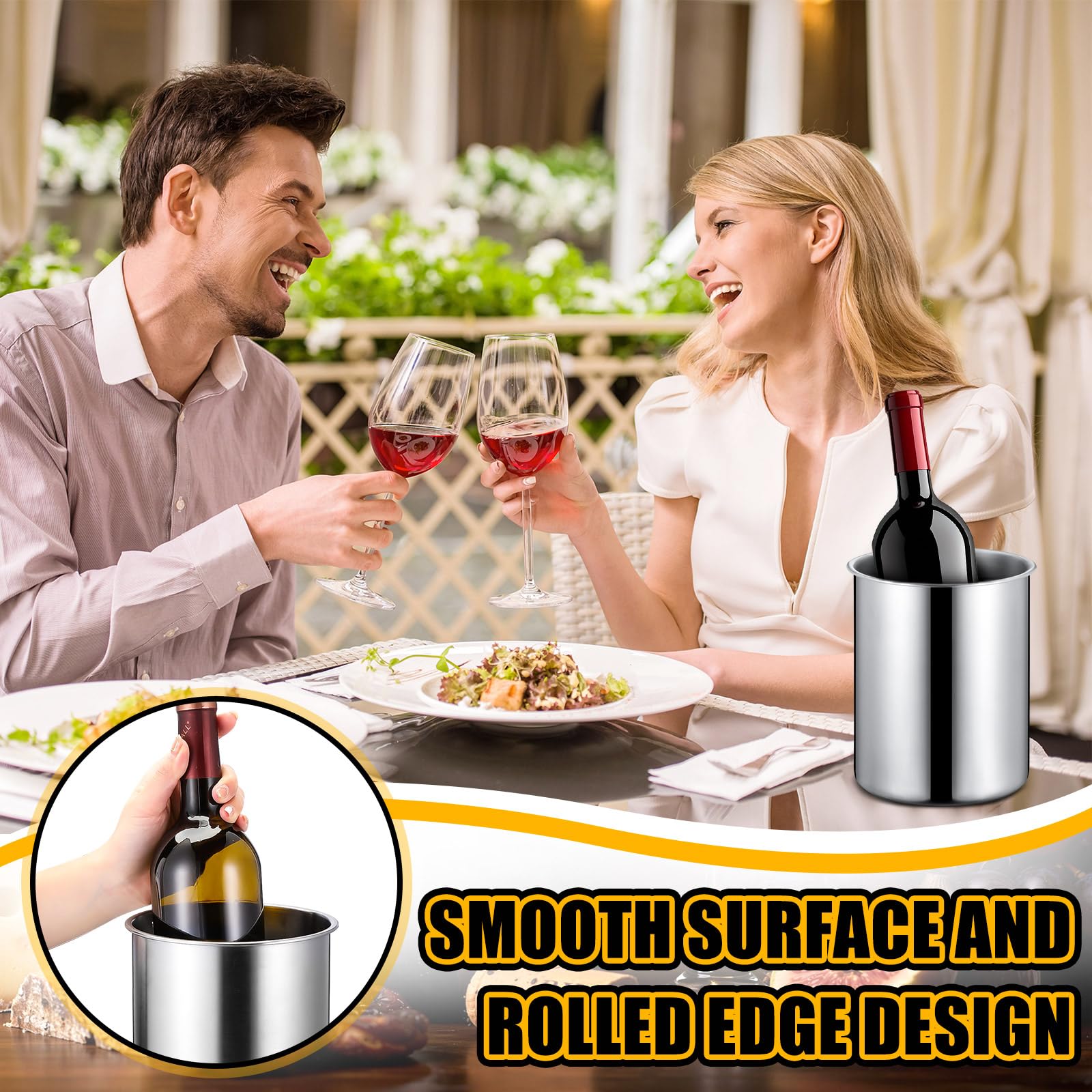 Domensi 10 cubos de vino de 750 ml, cubos de champán de acero inoxidable para botellas que mantienen el frío durante horas
