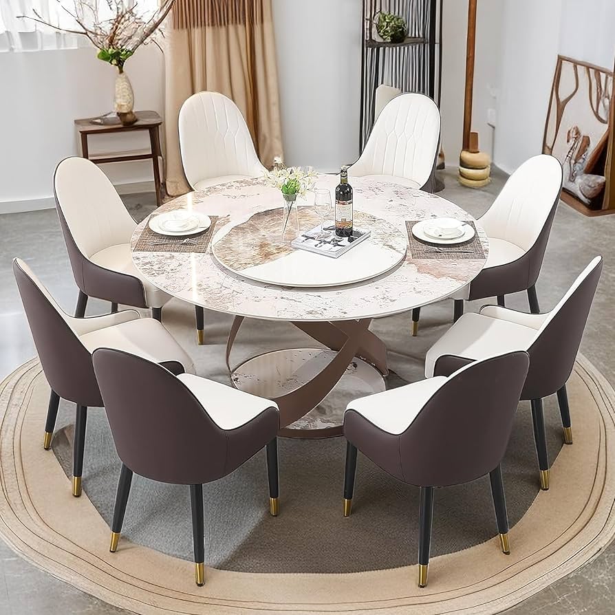 Amazon.com - 9-Pcs Round Dining Table Set, 59