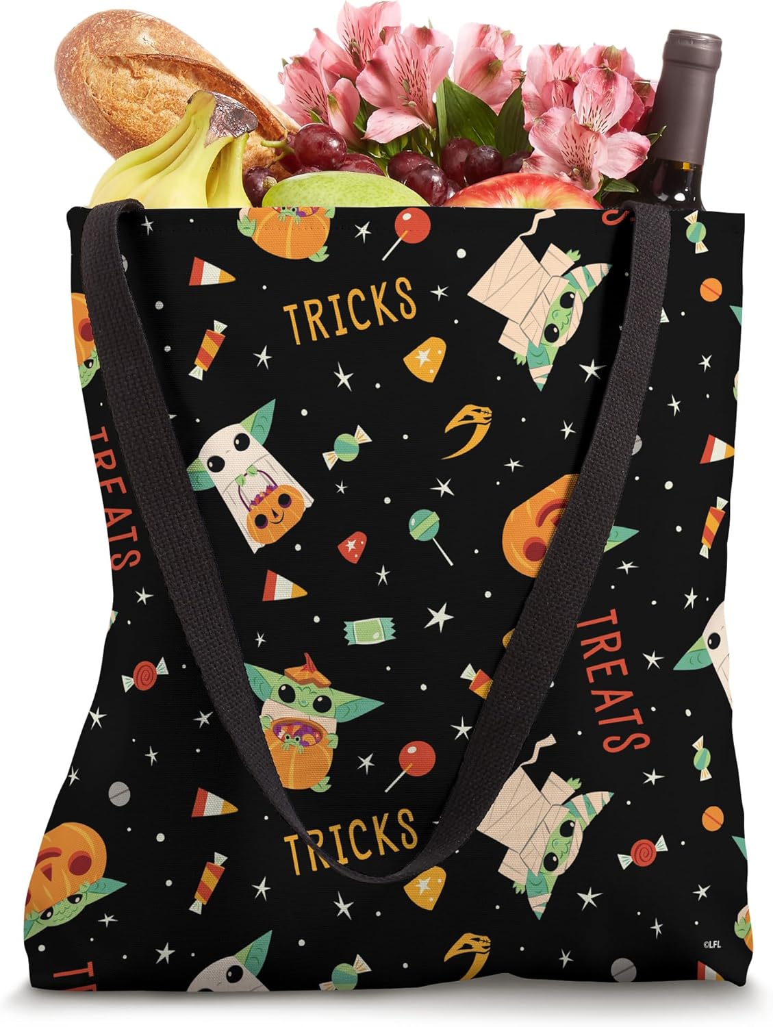 Star Wars The Mandalorian Grogu Halloween Print Tote Bag