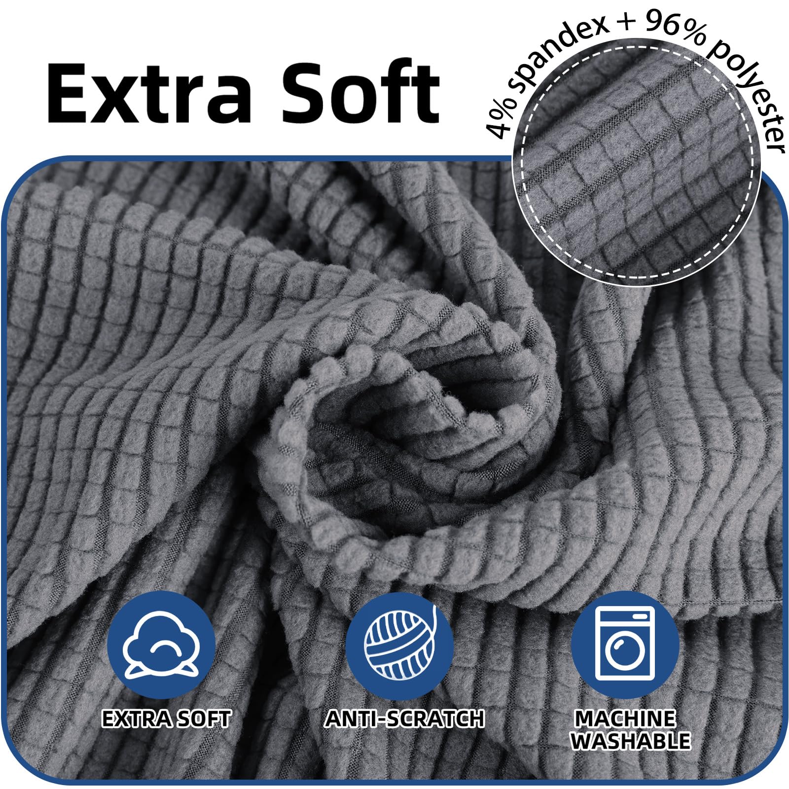 Ystyle Coprisedie con Schienale 6 Pezzi, Elasticizzato Copri Sedie Soggiorno Cucina, Universali Coprisedia Elasticizzati, Moderno Fodere per Sedie Antigraffio Gatto, Grigio Chiaro