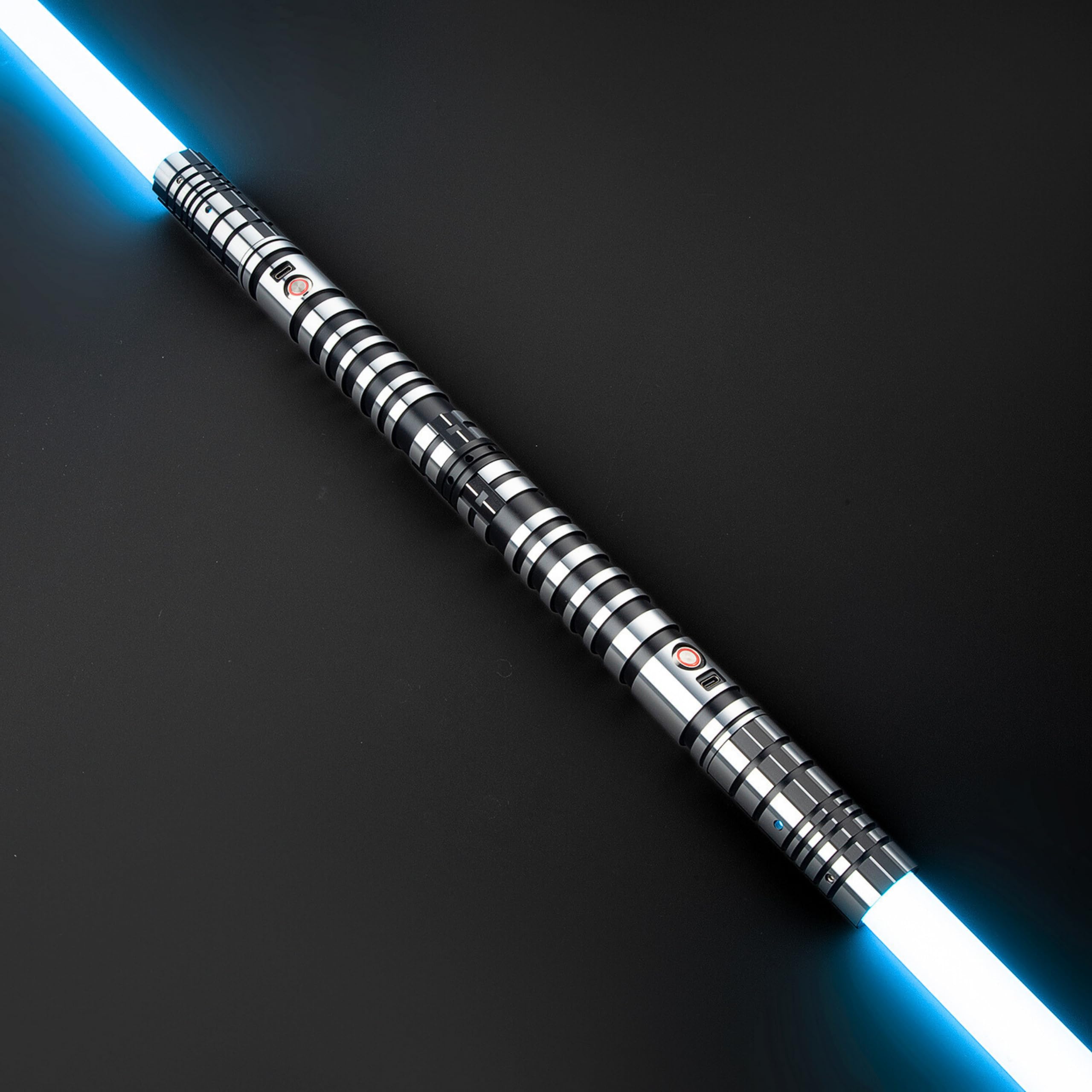 ARTSABERS Pro Double Bladed Dueling Lightsaber 2 Pack | Heavy-Duty Dual Light Saber | FX Sword Aluminum Hilt Duel Blade | Motion Swing Rechargable Toy | 11 RBG Colors 9 Custom Sound (Black Arrio Dual)
