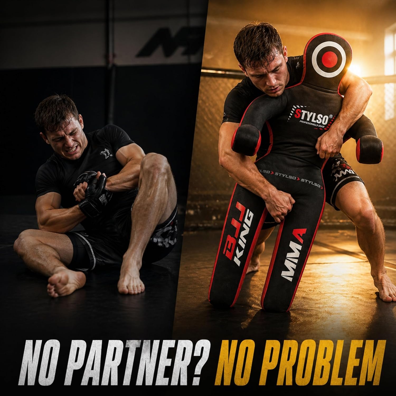 Unfilled Grappling Dummy – Adult Life Size Wrestling & BJJ Training Dummy, MMA Jiu Jitsu Judo Takedown & Throwing Practice, Heavy-Duty Triple-Stitched Canvas Submission Dummy