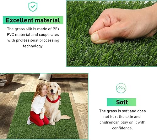 Miniatura 5 de jltkj Azulejos de césped artificial, azulejos de césped que se entrelazan con alfombra autodrenante para patio, decoración interior y exterior (6