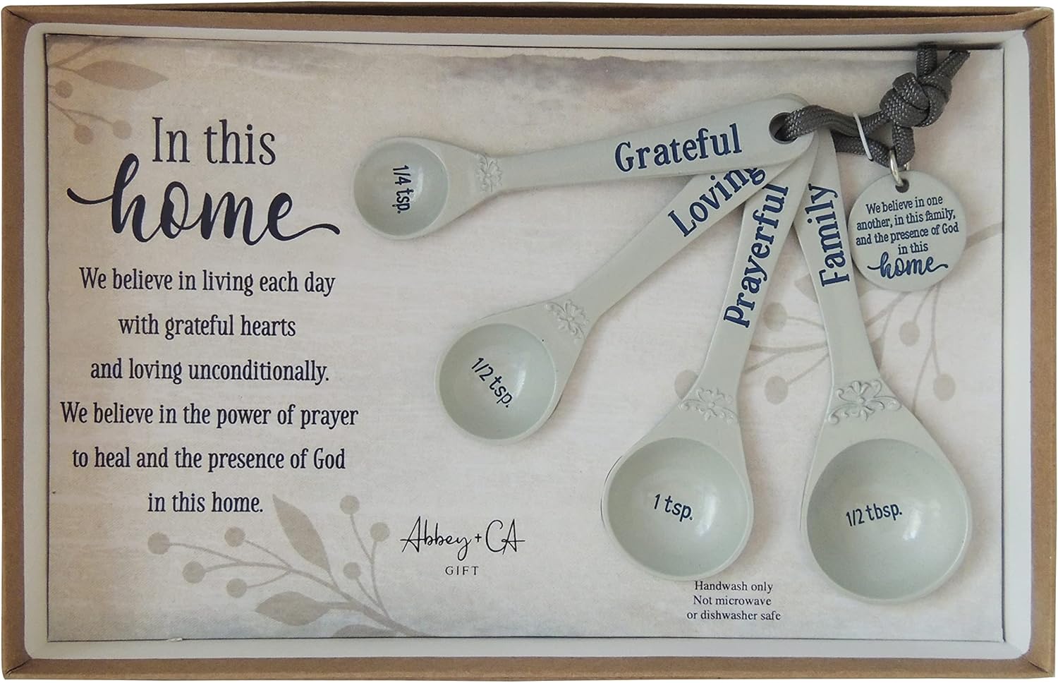 Abbey & CA Gift Green Irish Kitchen Measure Spoon Set Of 4
