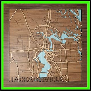 Jacksonville, Florida, Best Items For Elderly, 3d Wood Map - Handmade in the USA - JAX, FL Souvenir and Gift Decorative-Signs-&-Plaques
