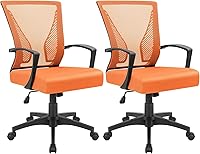 Vista 26 de Furmax Silla de oficina ergonómica de escritorio para computadora, silla de malla, respaldo medio, soporte lumbar giratorio con reposabrazos