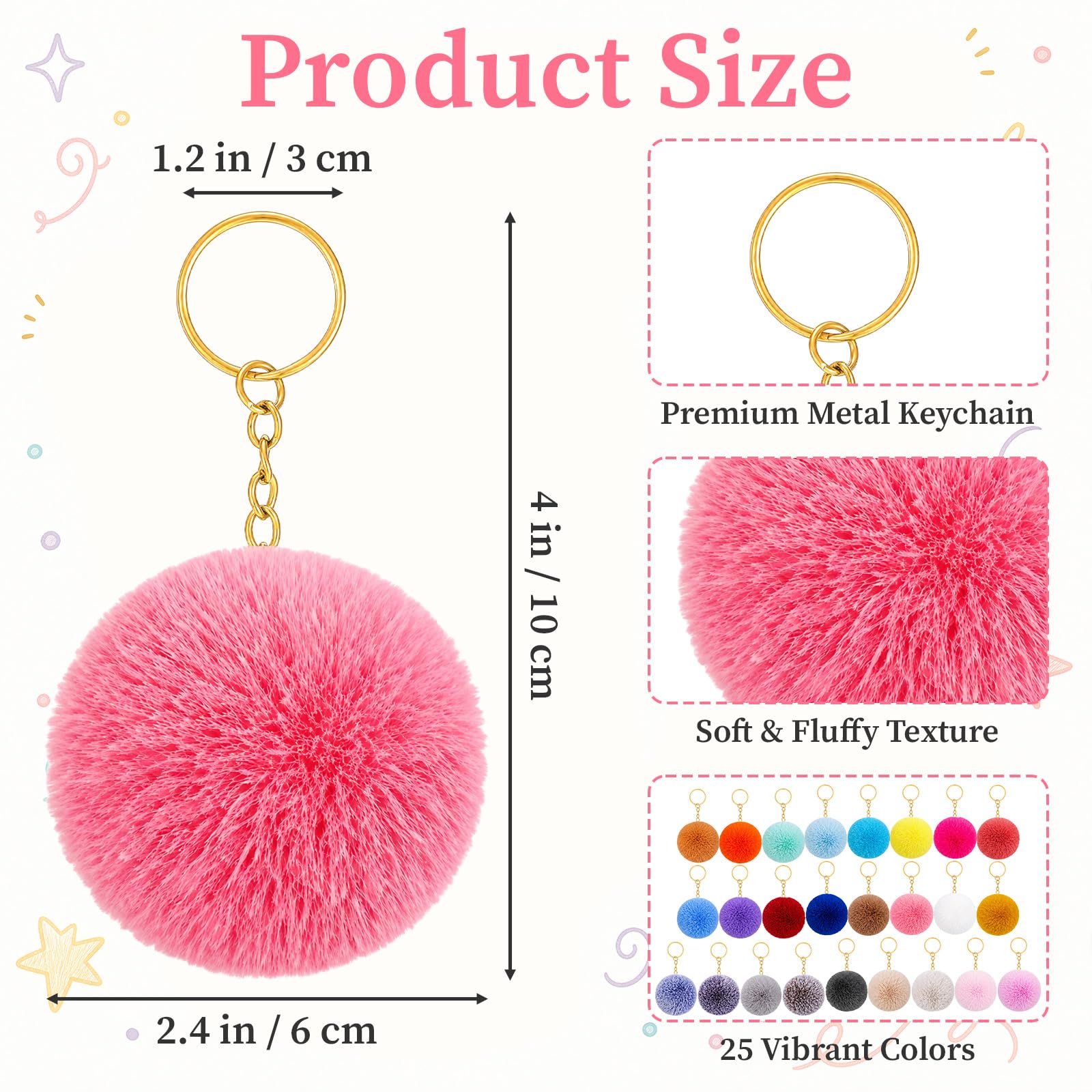 Portachiavi colorato Pom Poms Bulk