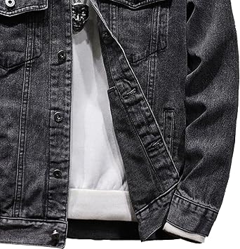 Men Simple Lapel Outdoor Denim Jacket Classic Comfy Vintage Jean Jacket Fall Trendy Button Daily Work Denim Outerwear