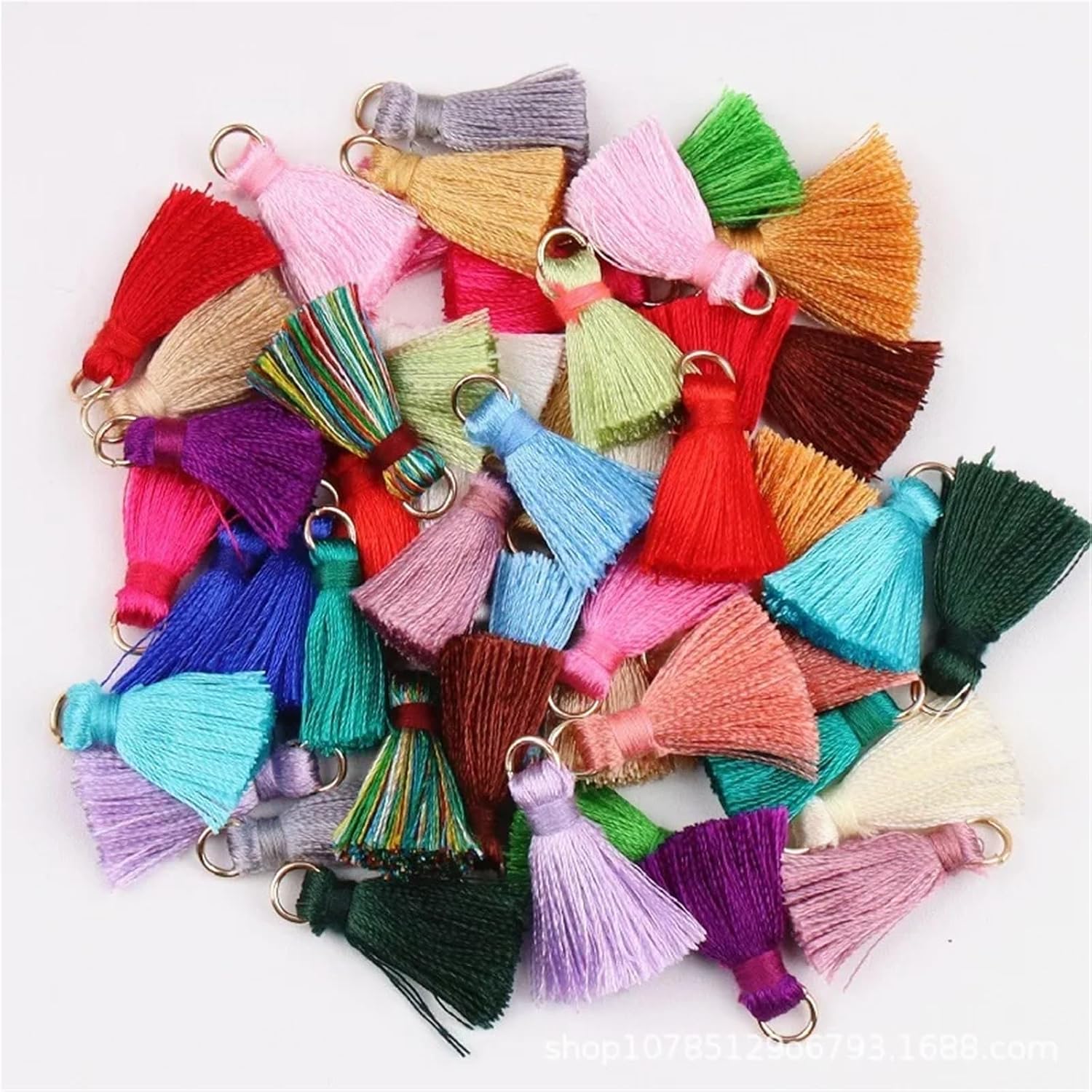 Tassels 300Pcs 20mm Mini Metal Hanging Ring Tassel Trim Pendant DIY Craft Jewelry Handmade Earrings Decor Materials Fringe(01-2CM)