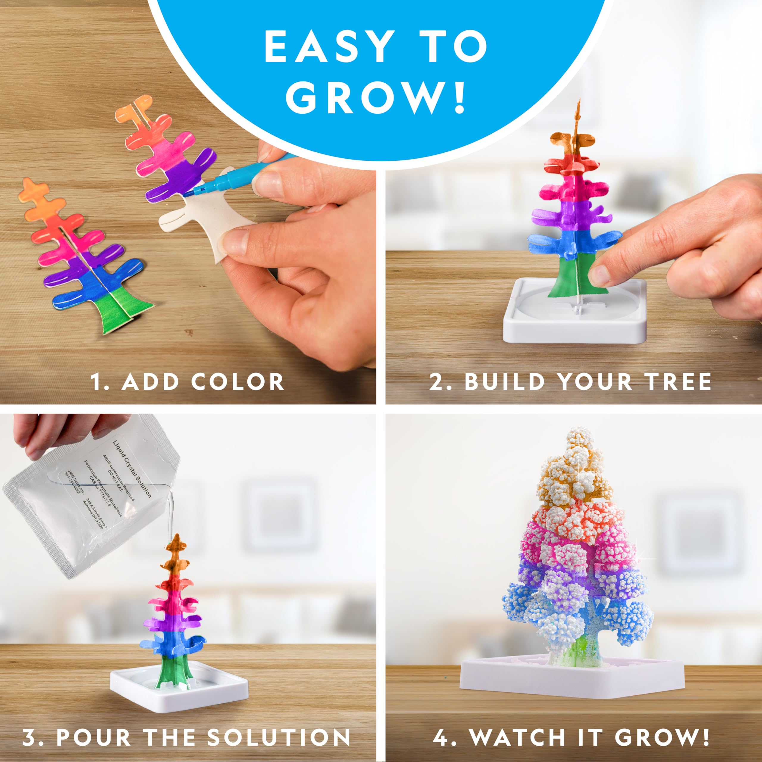 NATIONAL GEOGRAPHIC Craft Kits for Kids, Crystal Growing Kit, Grow 6 Crystal Trees in 6 Hours, Art Supplies, Geode Specimen - Image 3