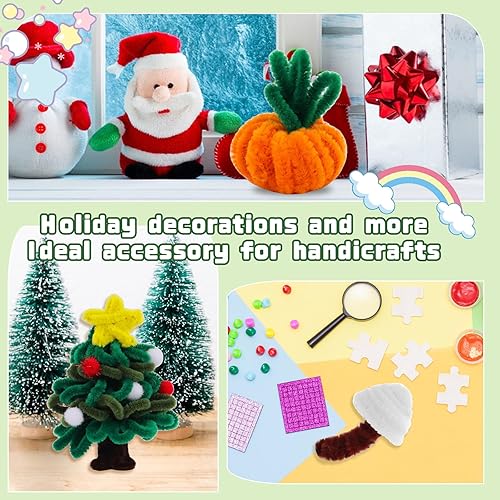 Miniatura 5 de LUNARM 280 limpiapipas, limpiapipas para manualidades con tijeras, tallos de felpilla para proyectos de arte y manualidades, tallos de felpilla para