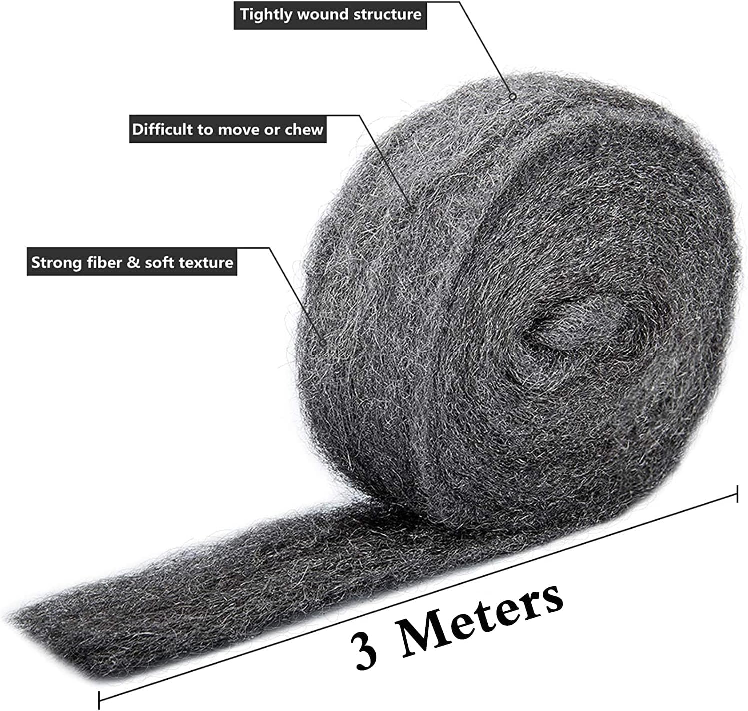 Steel Wool Mice with Work Gloves, Hardware Cloth 0000 Stainless