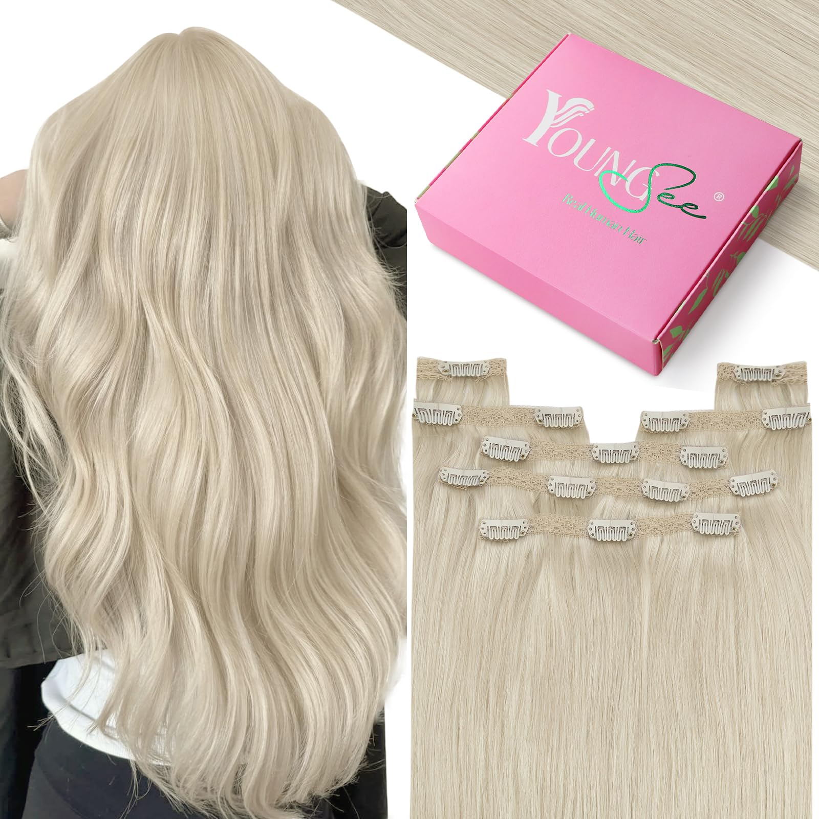 YoungSee 20pcs Blonde Tape in Hair Extensions Human Hair 12Inch 30g Platinum Blonde Tape Hair Extensions Tapes Real Human Hair Short Straight Hair for Women — view 10