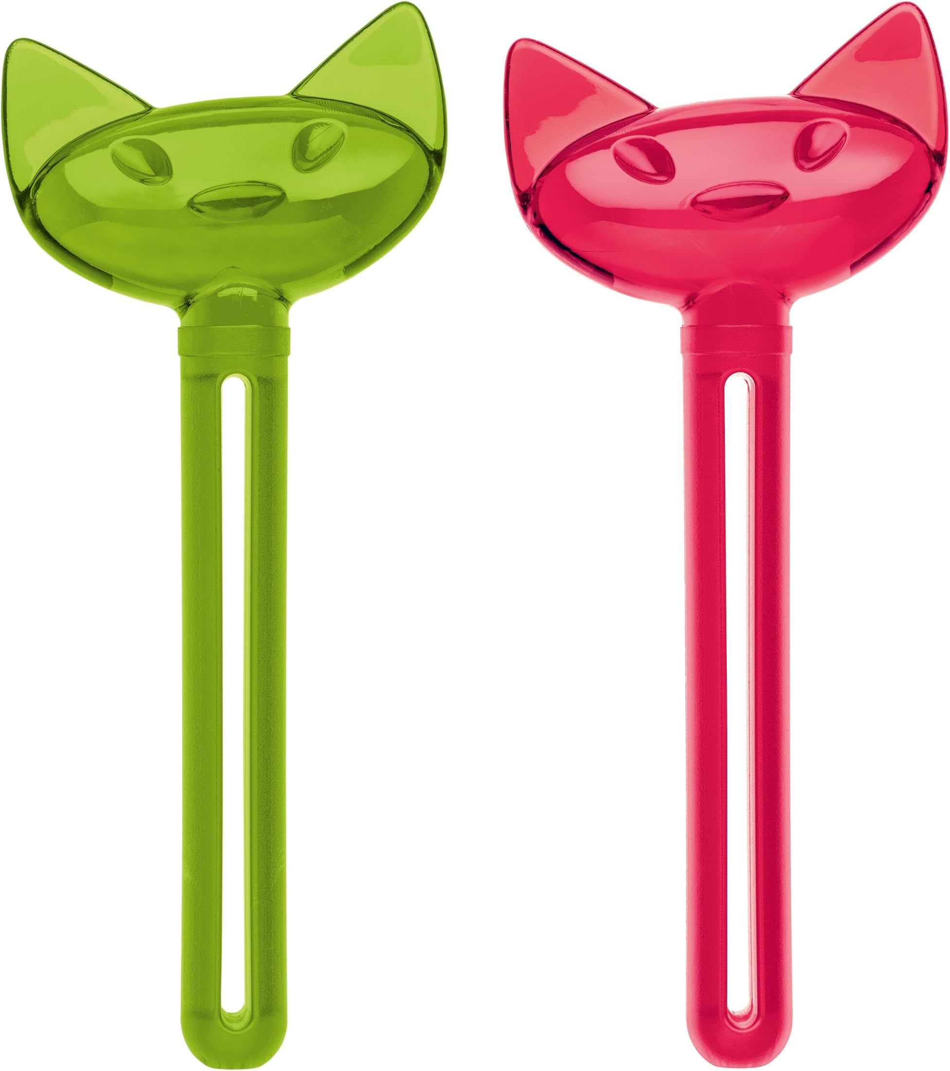 Koziol MIAOU Tube Squeezer, Transparent Olive Green/red