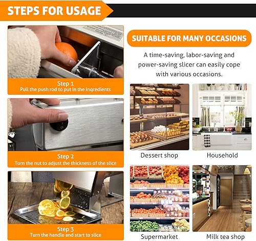 Miniatura 5 de WICHEMI Cortador de frutas y verduras comercial Máquina eléctrica para cortar repollo y cebolla + picadora comercial de verduras de 14 pulgadas,