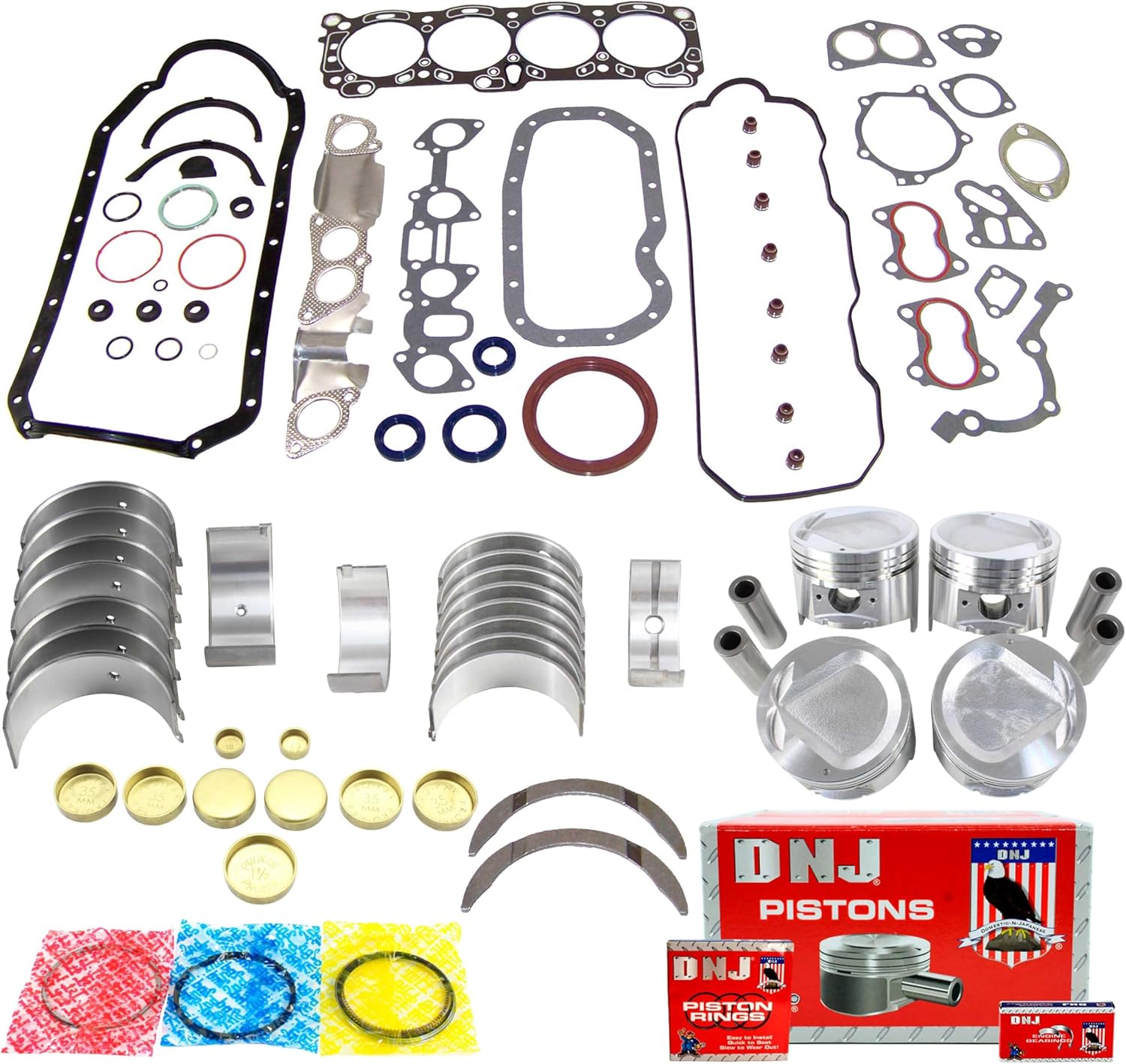 DNJ EK306 Engine Rebuild Kit for 1993-1997 Honda, Isuzu Amigo, Passport, Pickup 2.6L L4 8V SOHC 2559cc