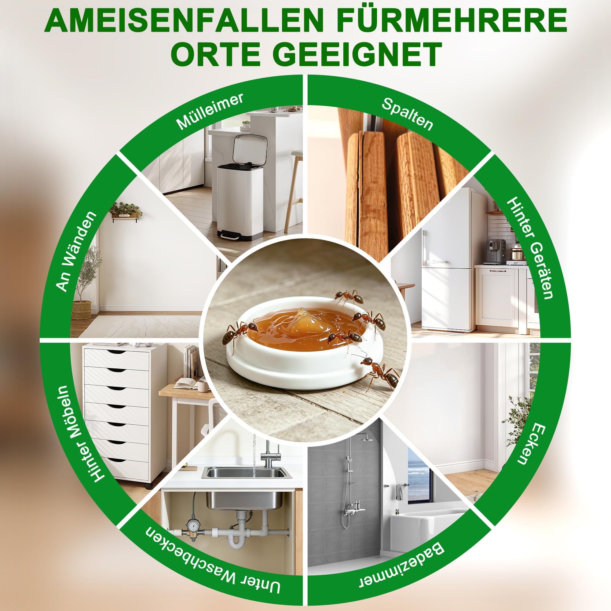 60 Stück Ameisenköderdose für Innen & Außen, Ameisenköder mit Nestwirkung, Natürliches Pfefferminzöl Duftsticks, Praktisch für Haus Garten