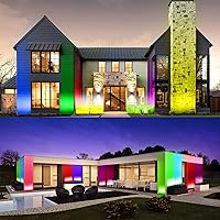 Vista 3 de Luz de arandela de pared con control remoto RF, 144 W, 40 pulgadas, lineal RGBW 5000K, luz de inundación LED, IP65 resistente a la intemperie que