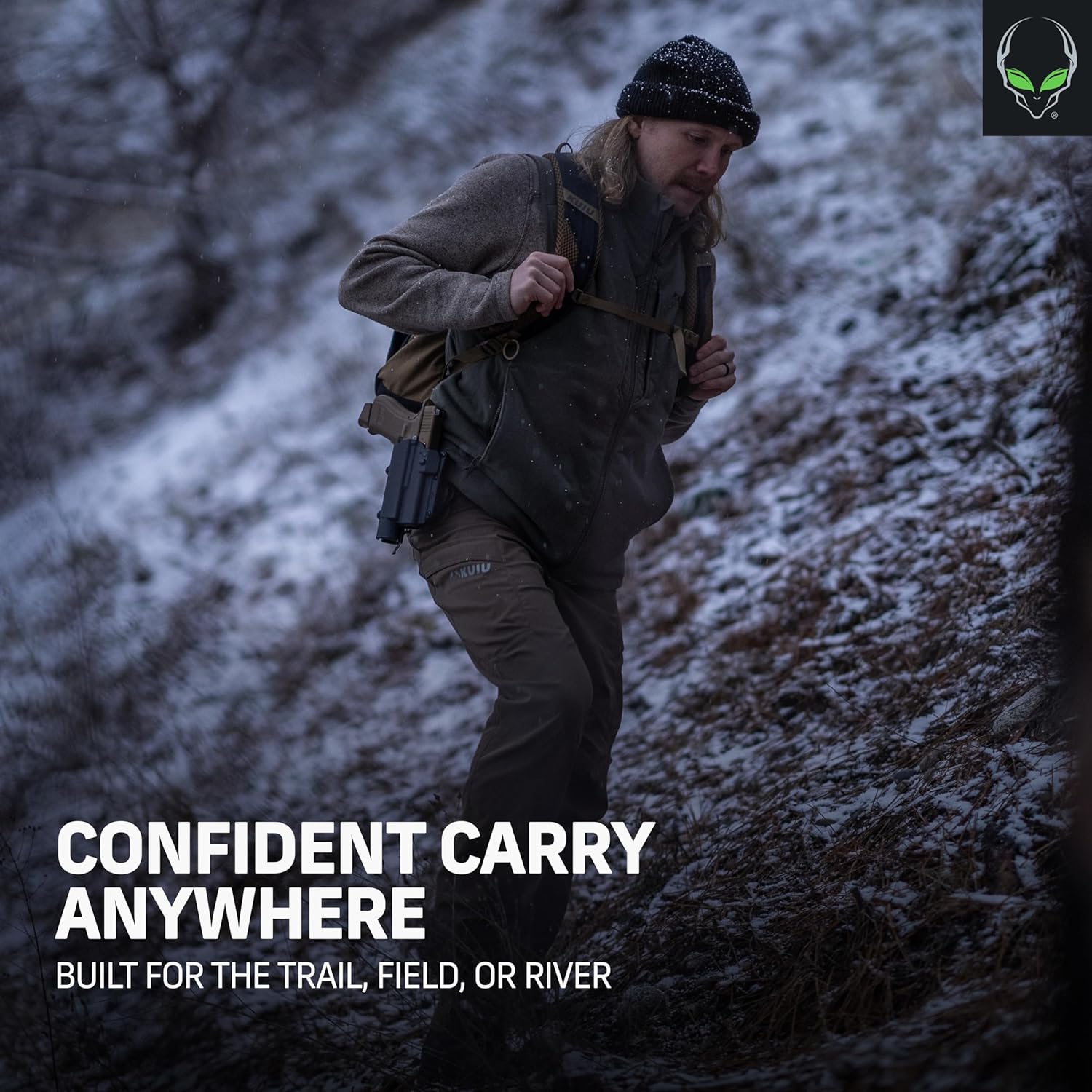 Alien Gear Rapid Force Level 2 OWB Holster – Locking Belt Slide – Right Hand – Compatible with Sig Sauer and Glock Models – No Light, Compact Light, and Large Light Options