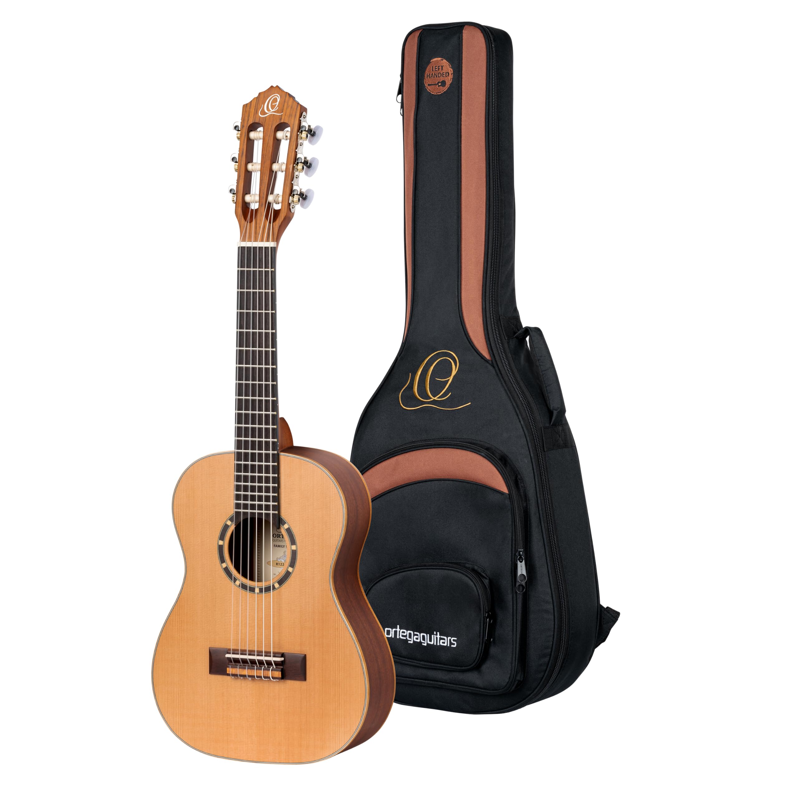 Ortega Guitars Chitarra Concerto per Mancini Misura 1/4 - Serie Family - include Gig Bag - mogano/ top in cedro (R122-1/4-L)