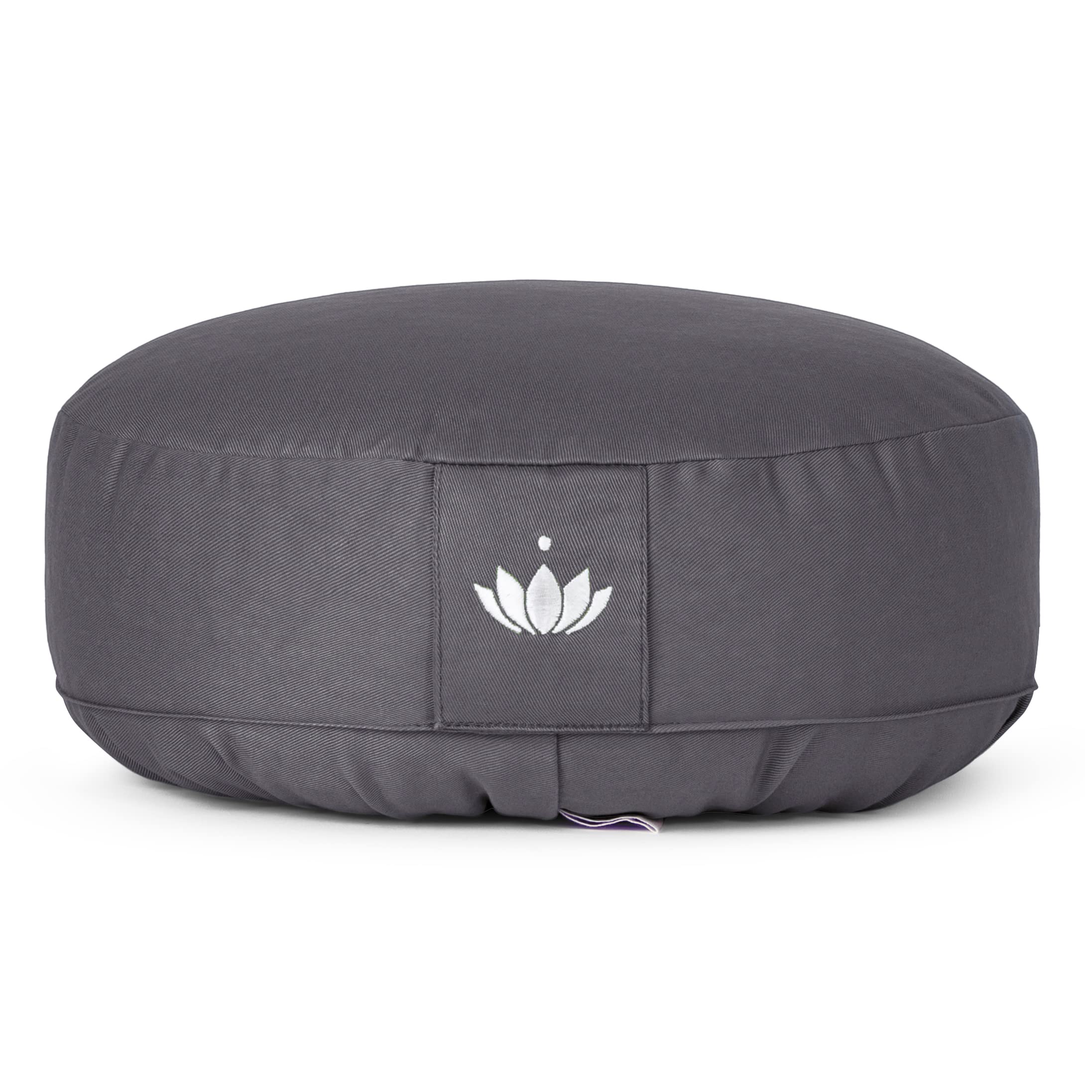 Lotuscrafts Coussin de méditation, Hauteur d'assise 10 cm, modèle Lotus Rond, Coussin de Yoga, Yoga Bolster, Housse en Coton Lavable, Rembourrage d'épeautre, Certifié GOTS