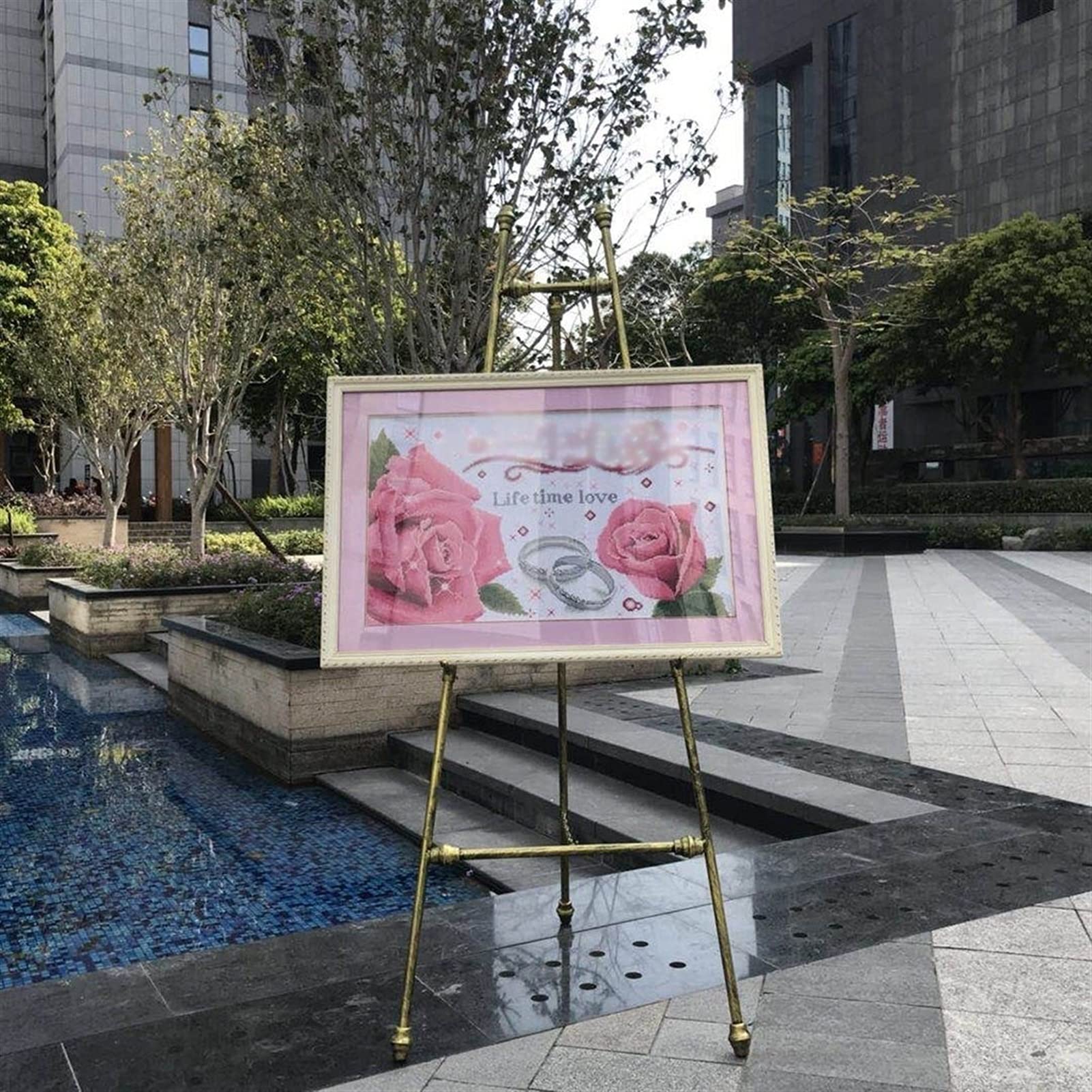Soporte de Letrero de Bienvenida para Bodas, Soporte de exhibición de Carteles para sitios de Eventos de Fiestas de cumpleaños, Soporte de Publicidad de Hierro Retro para Eventos al Aire Libre