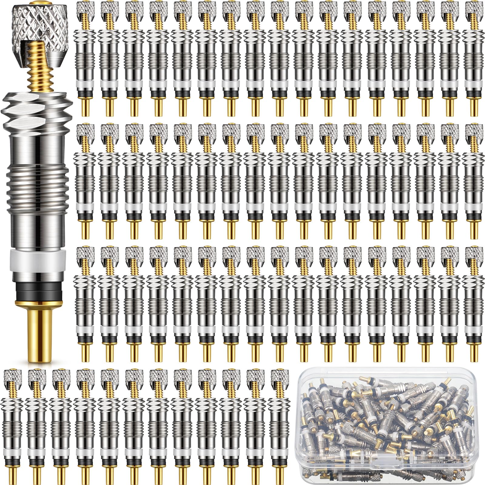 Datanly Presta Valve Core Bike Replacement Brass Tubeless Core Alloy Valve Core Remover Tool for Tubeless Road MTB Bike Compatible with Vittoria