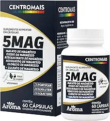 Mix De Magnésio 5 Em 1 Tetra Magnésio Para Cognição 100% Puro 600mg 60caps