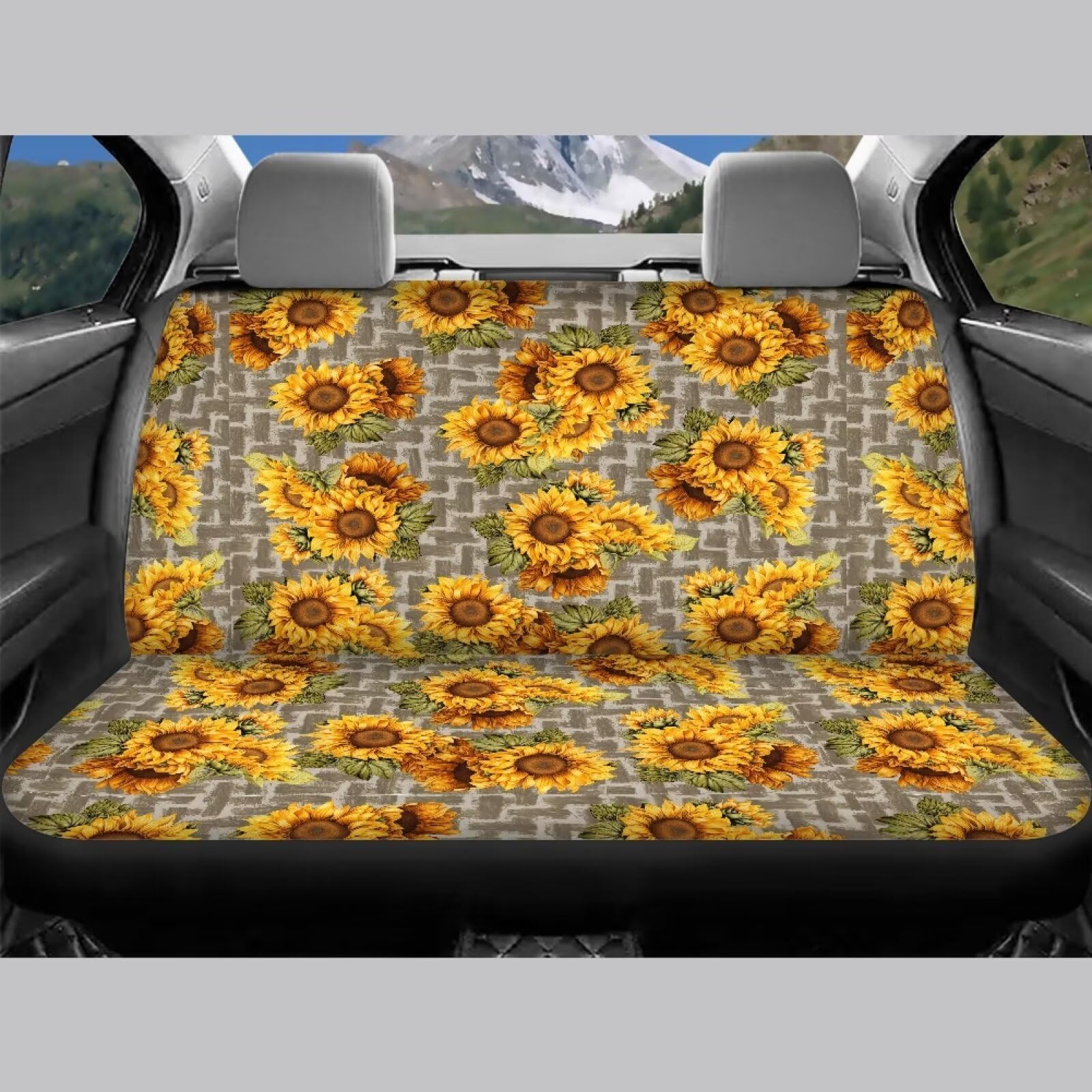 Wanzuoeng Bee Sunflower Print Car Seat Covers – 2-Piece Cloth Seat Protectors For Front Seats (Universal Fit) - View #4
