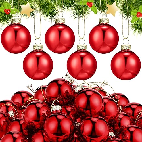 Sieral 36 adornos de bola de cristal de Navidad de 1.57 pulgadas, adornos de bolas de Navidad vintage brillantes del oeste, adornos de cristal