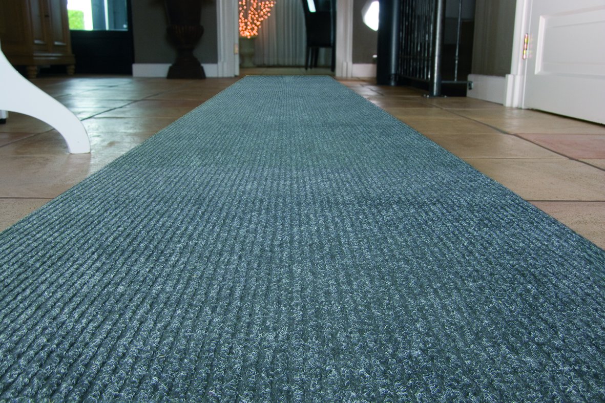 ID Mat Tapis Paillasson, Fibres polypropylène aiguilletées sur Semelle Gel Latex, Gris, 80 x 150 cm