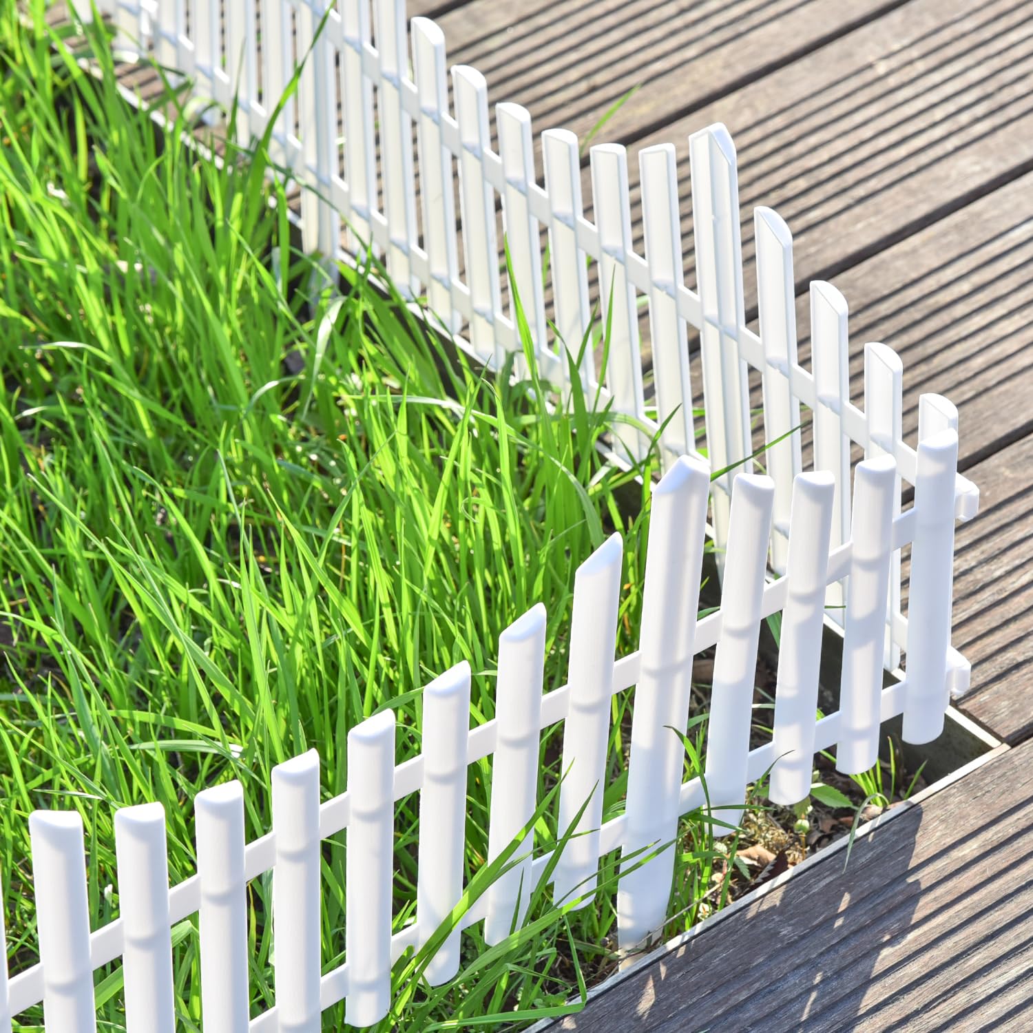 Sunnyglade Bordure Per Giardino In Plastica Riciclata | 12 Pezzi Colore Verde Scuro | Facili Da Installare Senza Scavare