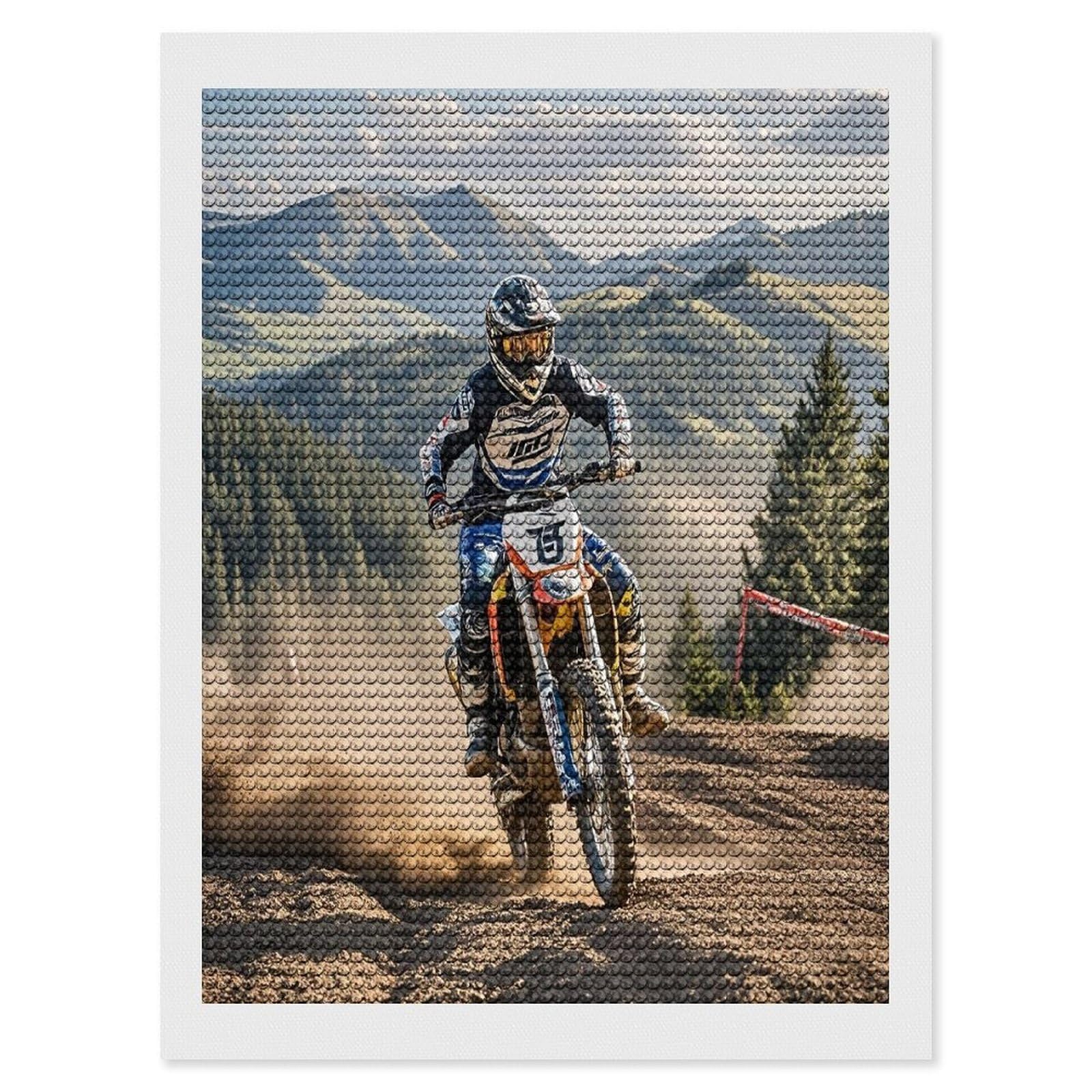 FekiLoot Motocross Diamond Painting Kits for Adults Round Paint with Diamonds Pictures Gem Art Painting Kits Personalized Diamond Art Full Drill for Beginners Home Wall Decor