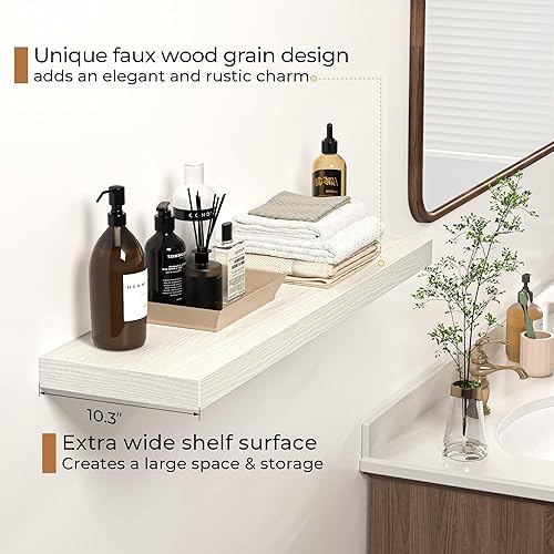 Miniatura 6 de Estantes flotantes Estante de pared de 10.3 pulgadas de profundidad para decoración y almacenamiento Estantería de exhibición montada en la pared